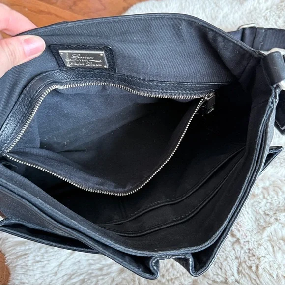 Ralph Lauren Messenger Black Leather Crossbody Bag - Picture 4 of 14